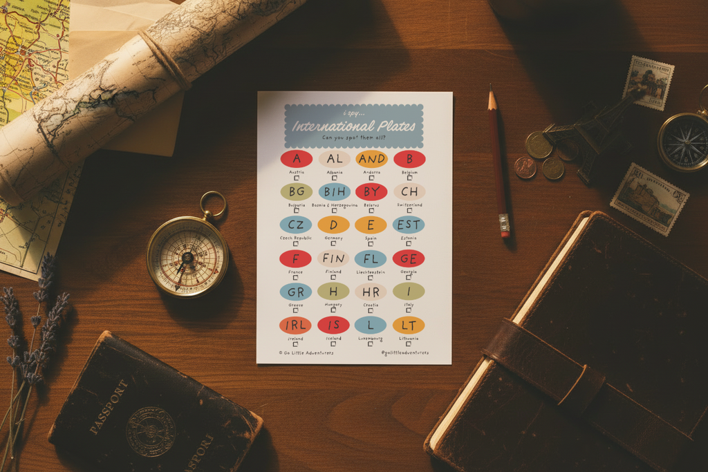 iSpy Europe Road Trip Licence Game - Printable